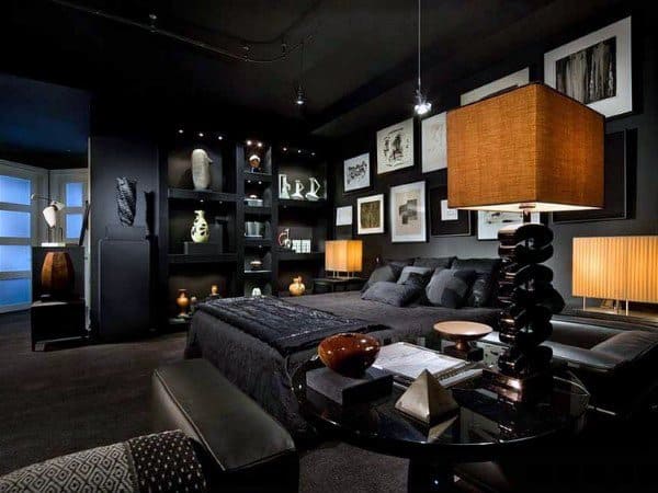 dark masculine bedroom