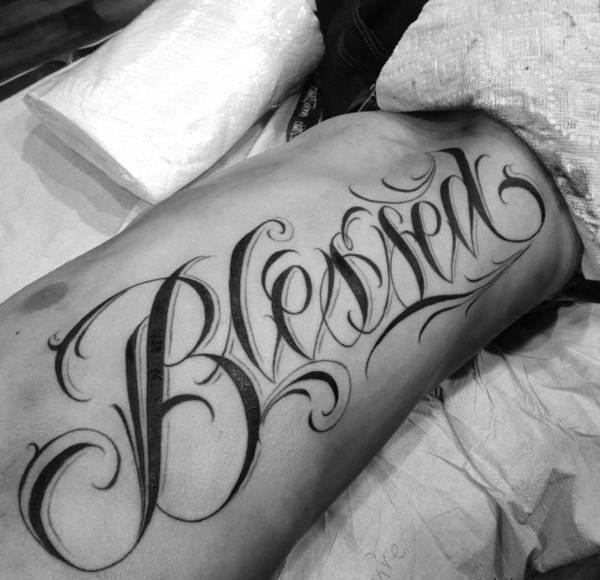 Awesome Blessed Mens Ribs Tatotos