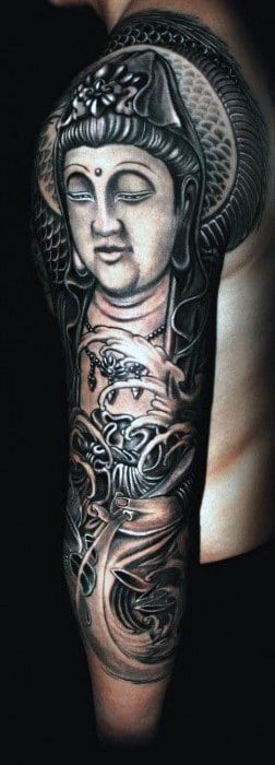Awesome Buddhism Themed Tattoo Fullsleeve For Men