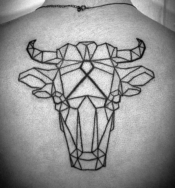 Awesome Bull Geometric Animal Tattoos For Men