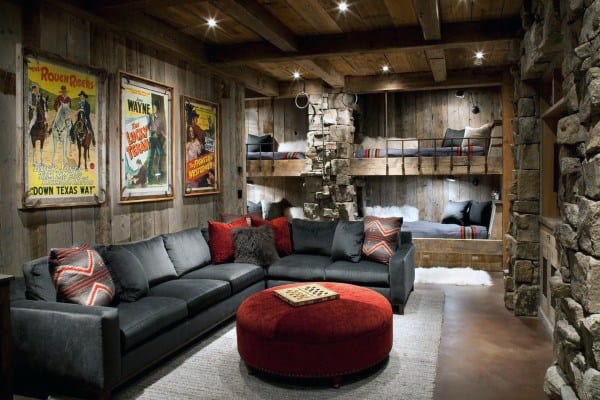 cabin or log house rustic bedroom ideas