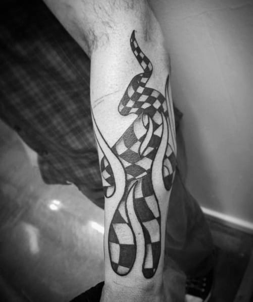 Awesome Checkered Flag Tattoos For Men
