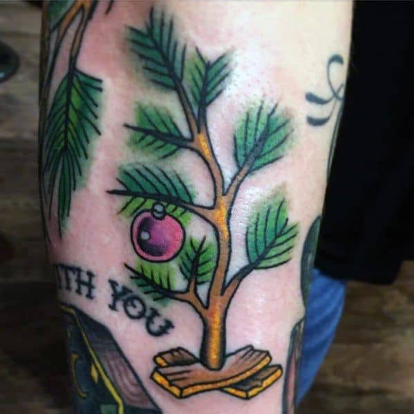 Awesome Christmas Tree Tattoos For Men