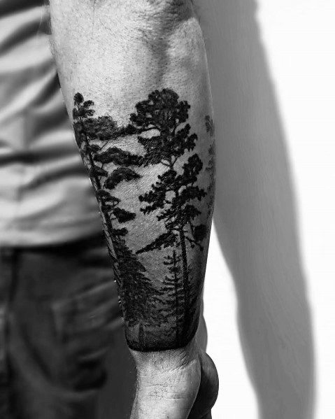 Awesome Cool Tree Tattoos For Men Forearm Sleeve