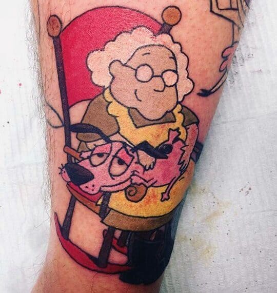 Awesome Courage The Cowardly Dog Tattoos For Men