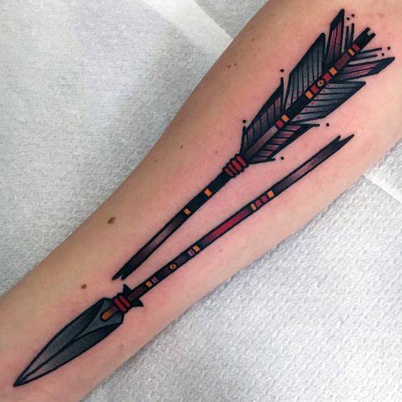 Awesome Forearm Broken Arrow Tattoos For Men