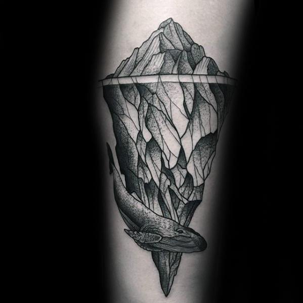 My first ink I wanted an iceberg in geometric style  Geometric tattoo  Japanese tattoo designs Tattoo designs and meanings