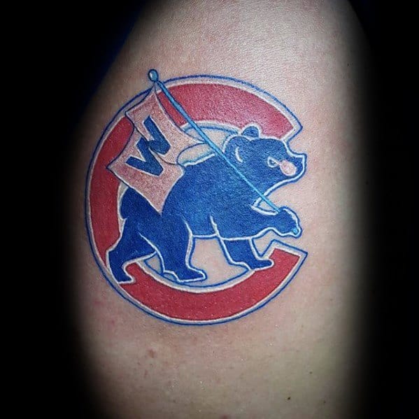 Awesome Ink Chicago Cubs Logo Arm Tattoos For Men
