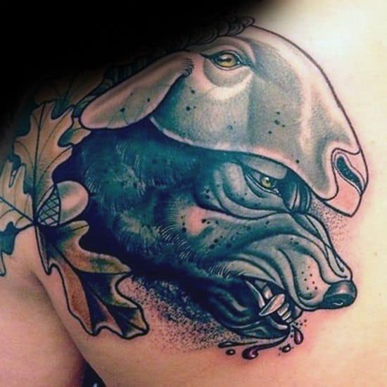 Awesome Ink Wolf In Sheeps Clothing Tattoos For Men On Shoulder