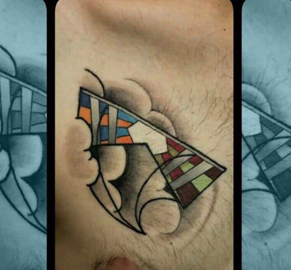 Awesome Kite Tattoos For Men On Upper Chest