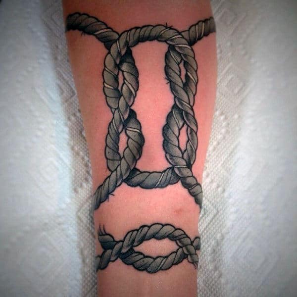 Awesome Knots Male Rope Forearm Tattoo Designs
