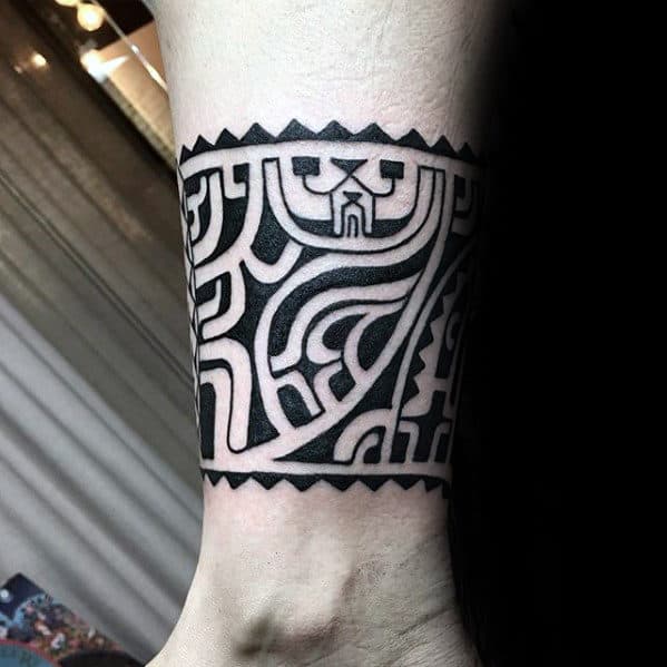 Awesome Leg Band Tribal Tattoos For Guys