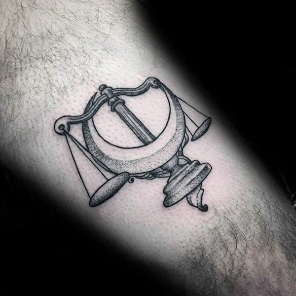 Awesome Libra Dotwork Mens Small Simple Tattoo Ideas On Arm