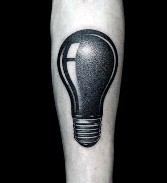 Awesome Light Bulb Dotwork Tattoos For Men