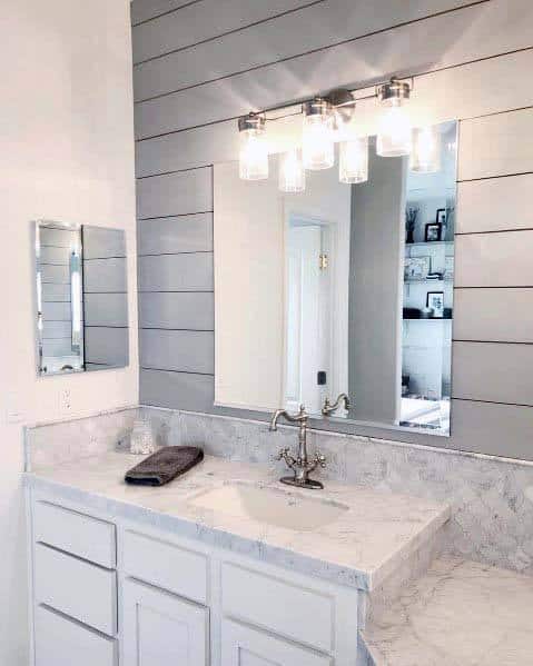 Awesome Light Grey Shiplap Bathroom Ideas