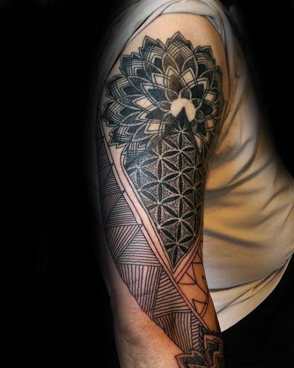 Awesome Male Flower Of Life Tattoo Design Inspiration