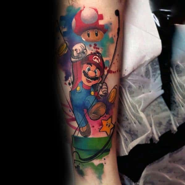 Wicked Mario Bad Guy Sleeve done by  Black Market Tattoo  Facebook