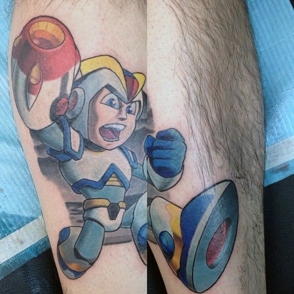 Awesome Megaman Video Game Inner Forearm Tattoos For Men