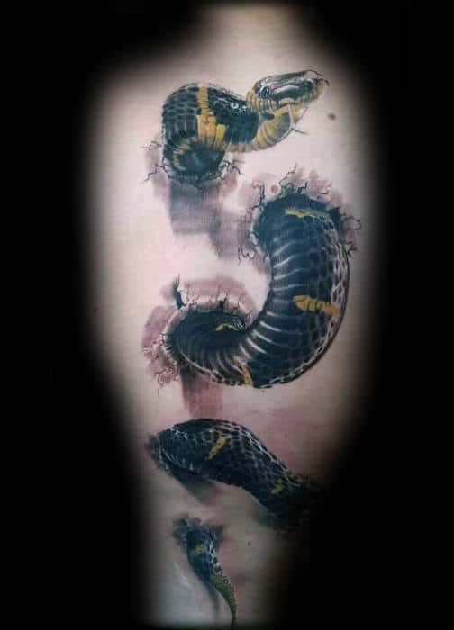 Awesome Mens 3d Snake Arm Tattoo Ideas