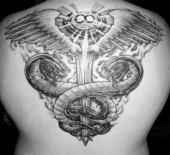 Staff of Caduceus I had done last year work done by mantas5tz of  markedonetattoo UK Stafford  rtattoo