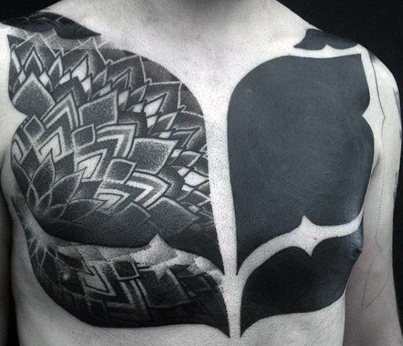 Awesome Mens Chest All Black Tattoos