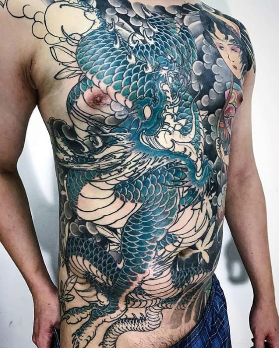 Awesome Mens Dragon Chest Tattoo Ideas