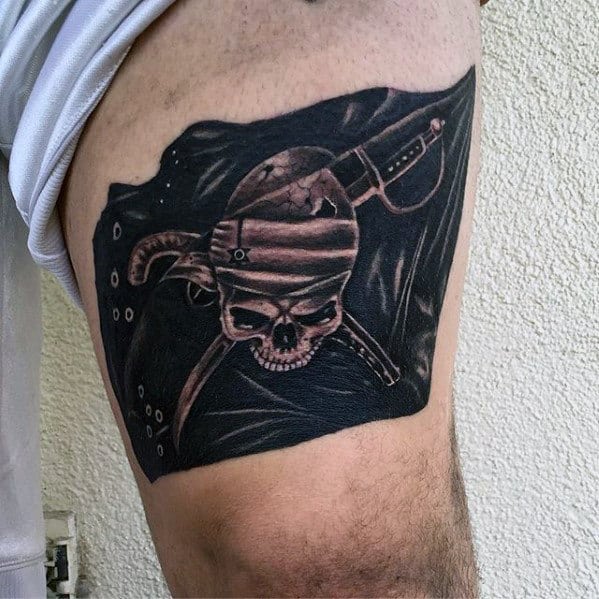 Tattoo uploaded by CptChera  Blackbeards pirate flag pirate blackbeard   Tattoodo
