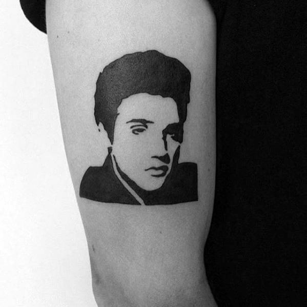 Awesome Negative Space Elvis Presley Tattoos For Men