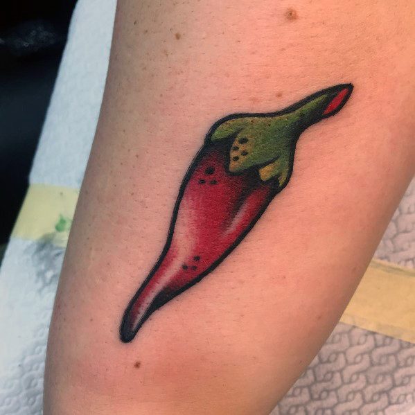 chilli pepper strong color newschool tattoo work by Lena Tattoo Anansi  Munich Germany guest artist  Neck tattoo for guys Tattoo designs Tattoos  for guys