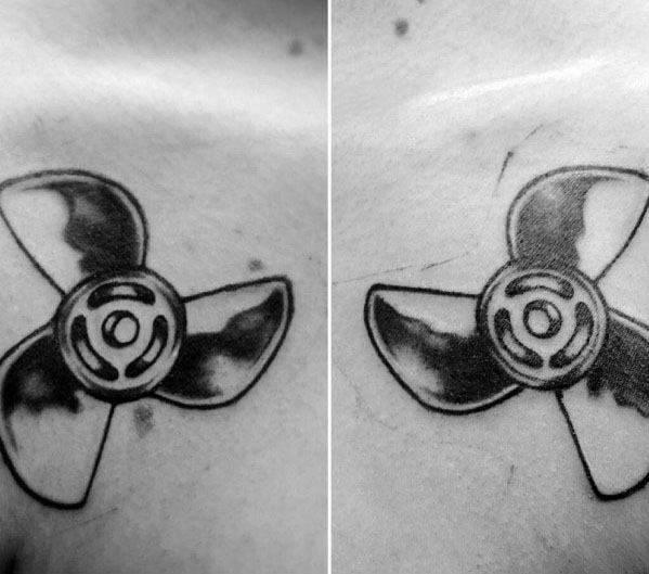 50 Propeller Tattoo Ideas For Men - Bladed Fan Designs