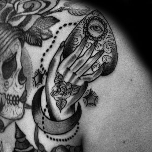 Awesome Shoulder Planchette Tattoos For Men