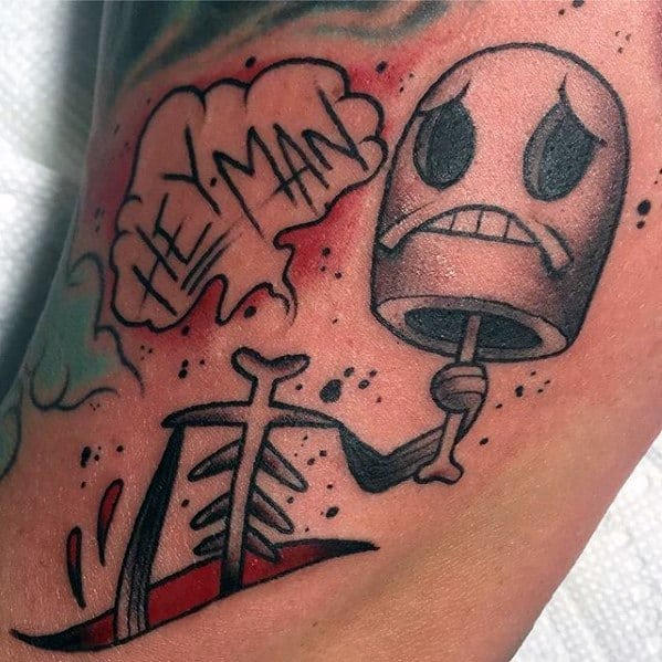 Awesome Skeleton Spongebob Tattoos For Men
