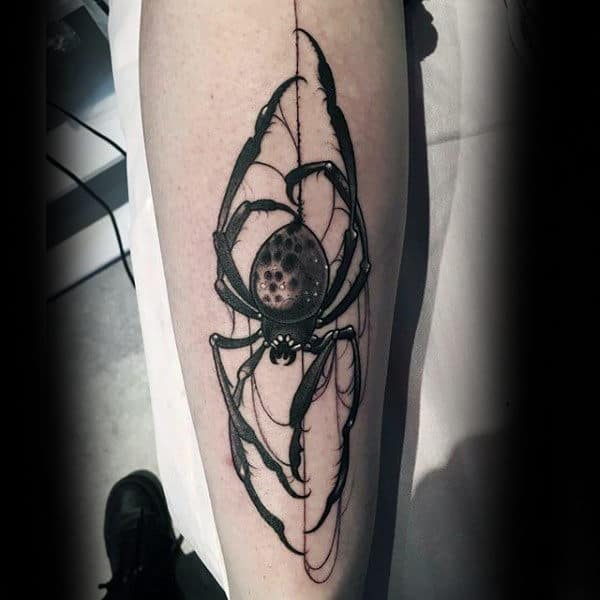 Awesome Spider Web Male Inner Forearm Tattoo Design Ideas
