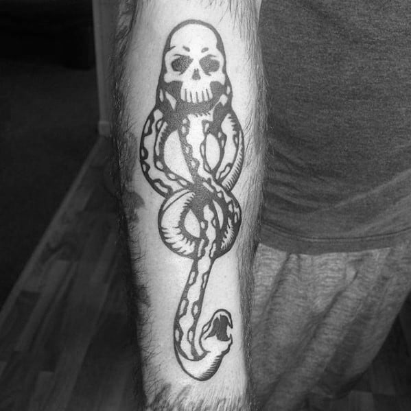 Awesome The Dark Mark Tattoos For Men Outer Forearm