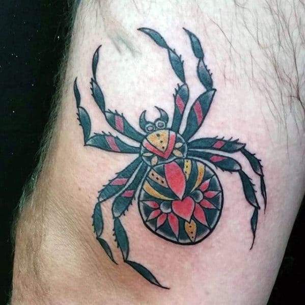 Awesome Traditional Spider Arm Tattoo Ideas For Gentlemen
