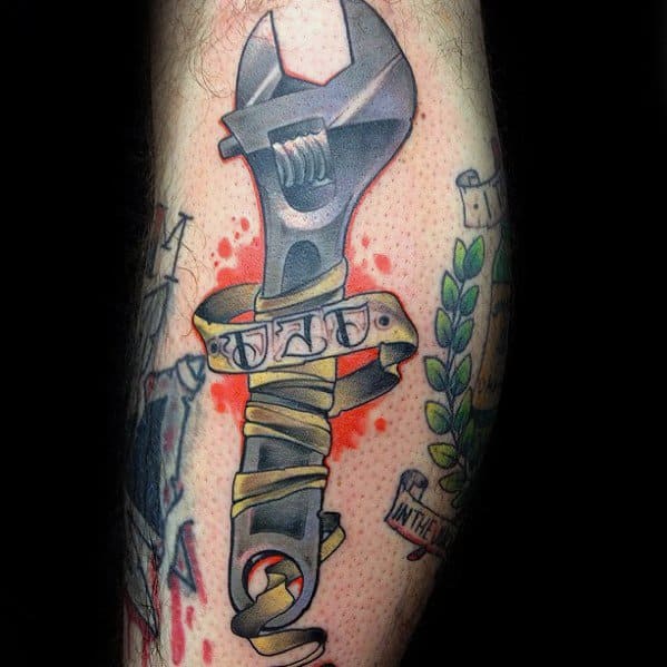 Skinscapes Tattoo - Wrench by Artist T-Bone. To book with @tommybonetattoos  call 845-621-1021, email us at skinscapestattoo@hotmail.com, or stop by the  shop at 559 Route 6 in Mahopac NY. #tattoo #tattoos #tattooed #