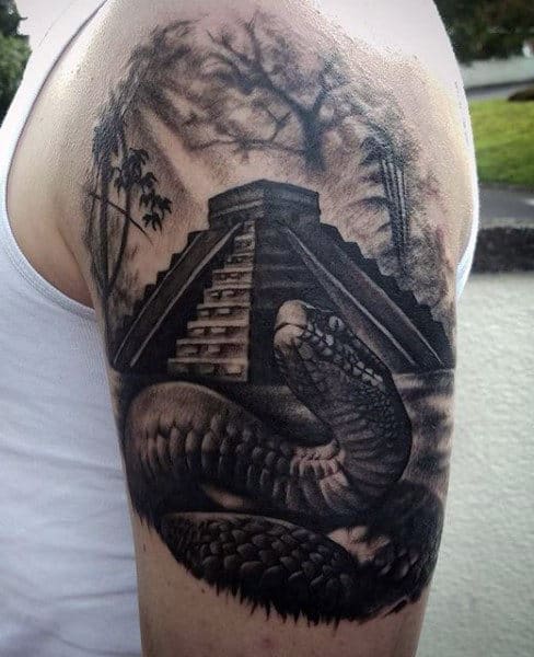 Aztec Snake Black Men's Tattoo