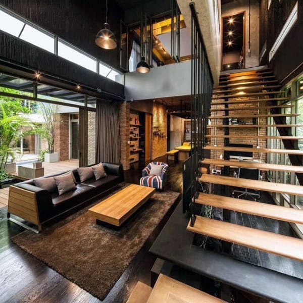 bachelor pad modern staircase