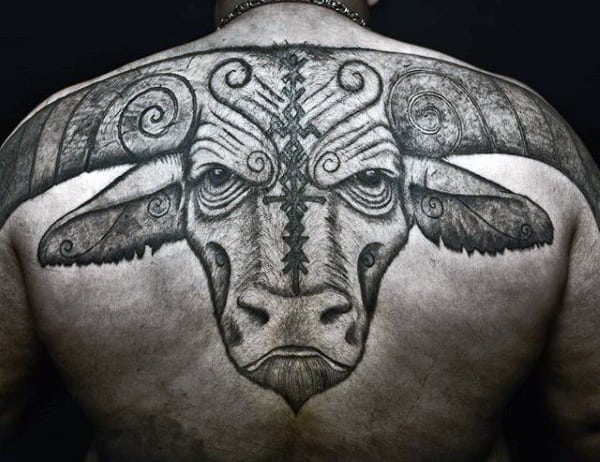 Back Bull Tattoos For Men
