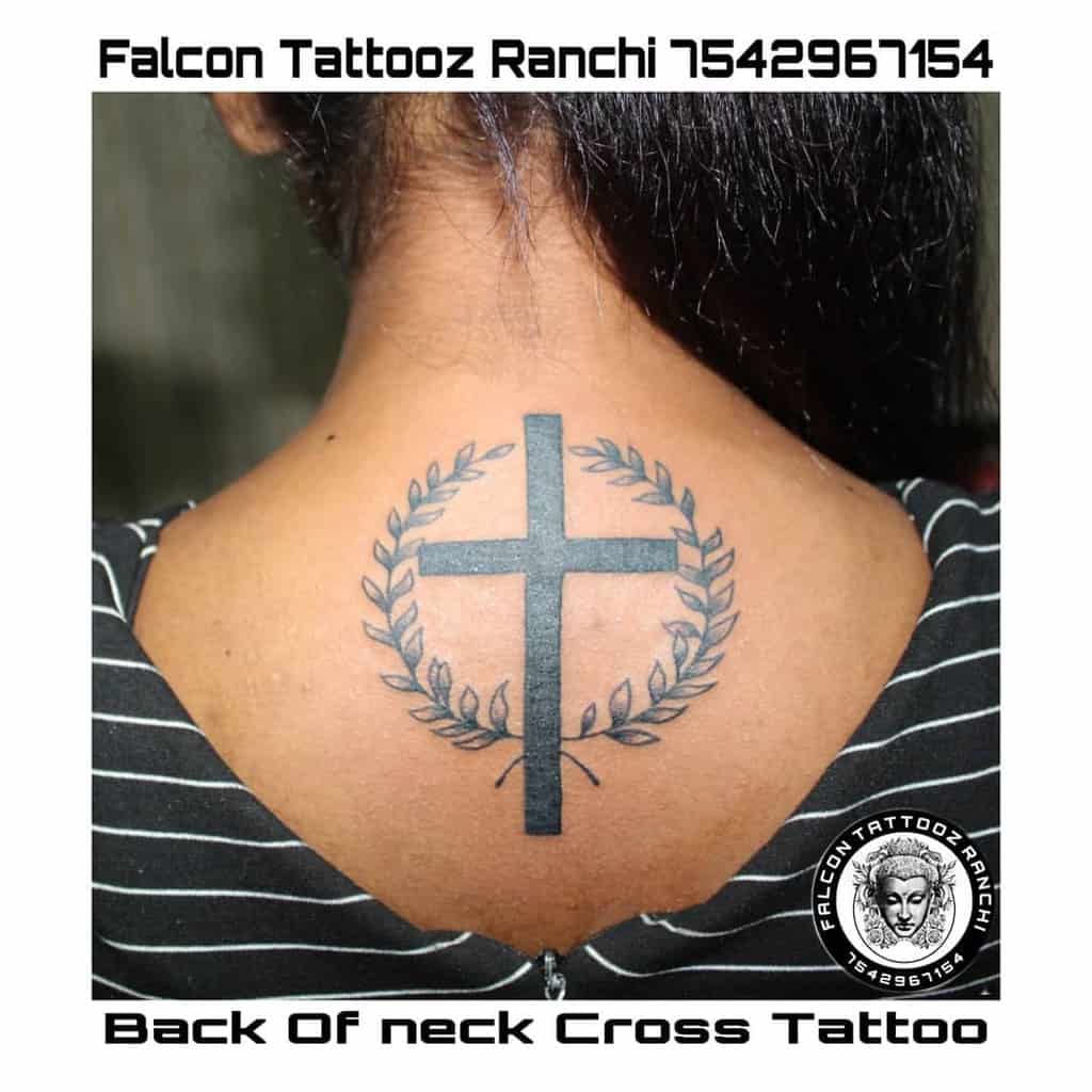 back cross tattoos for women falcontattooz