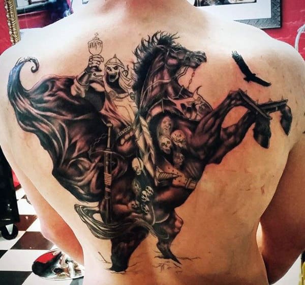 Back Dark And Deep Grim Reaper Men's Tattoos