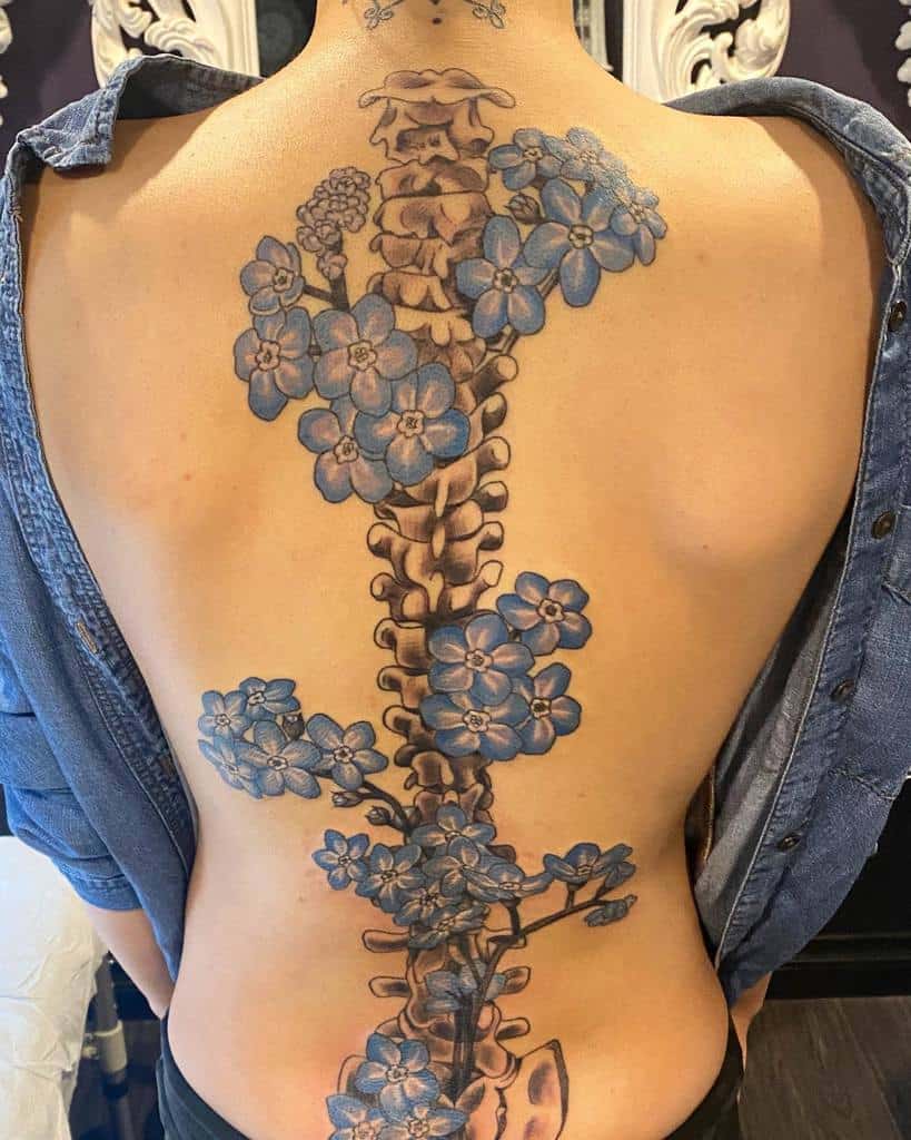 Tattoo uploaded by Kelly  Dainty and colorful forget me not flowers   Tattoodo