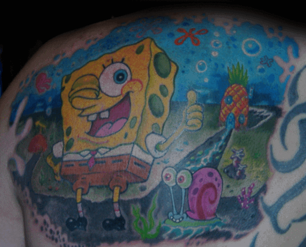 Back Guys Spongebob Themed Tattoos