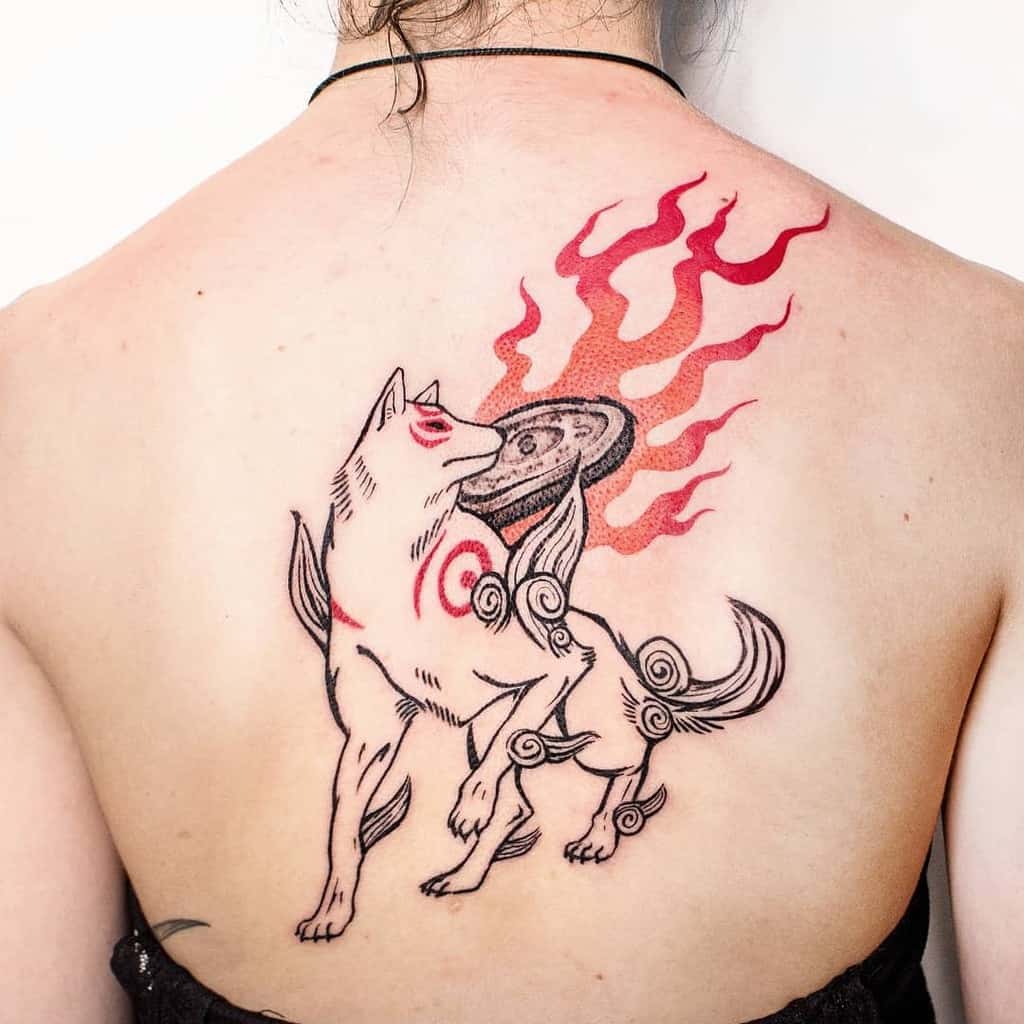 back japanese wolf tattoo chislu