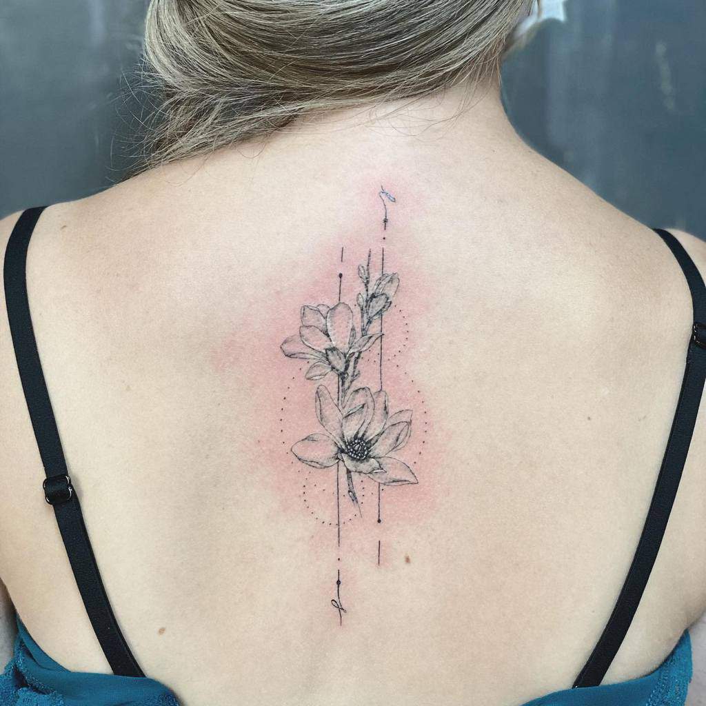 back magnolia tattoos karine_munoz_tattoo