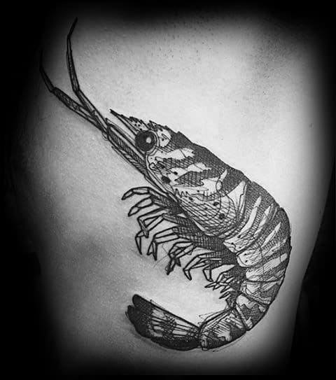 Back Male Cool Shrimp Tattoo Ideas