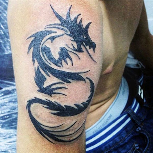 6. Upper Arm Dragon Tattoo.