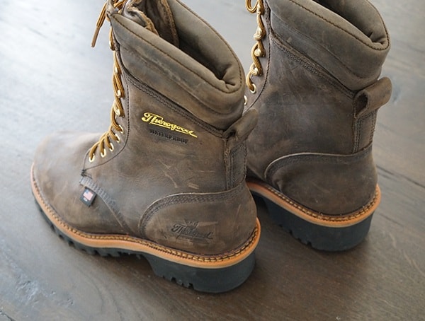 Back Of Boot Thorogood Logger Series 9 Inch Brown Crazyhorse Waterproof