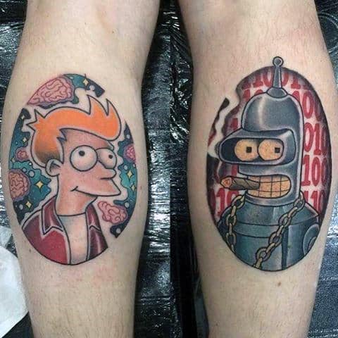 Reincarnation Fry and Bender healed tattoo done by Jesse at Human  Production in Pittsburgh PA  Tattoos R tattoo Body art