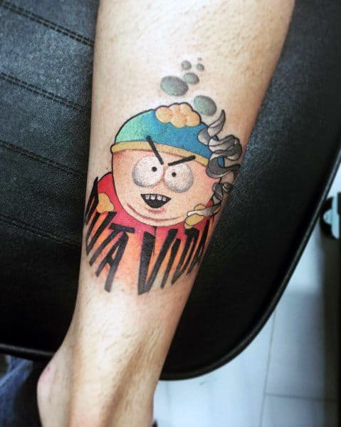 Back Of Leg Cartman Amazing Mens South Park Tattoo Designs